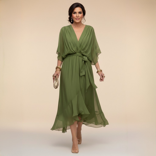 SONIA™ | VESTIDO DE CHIFFON CON ESCOTE EN V