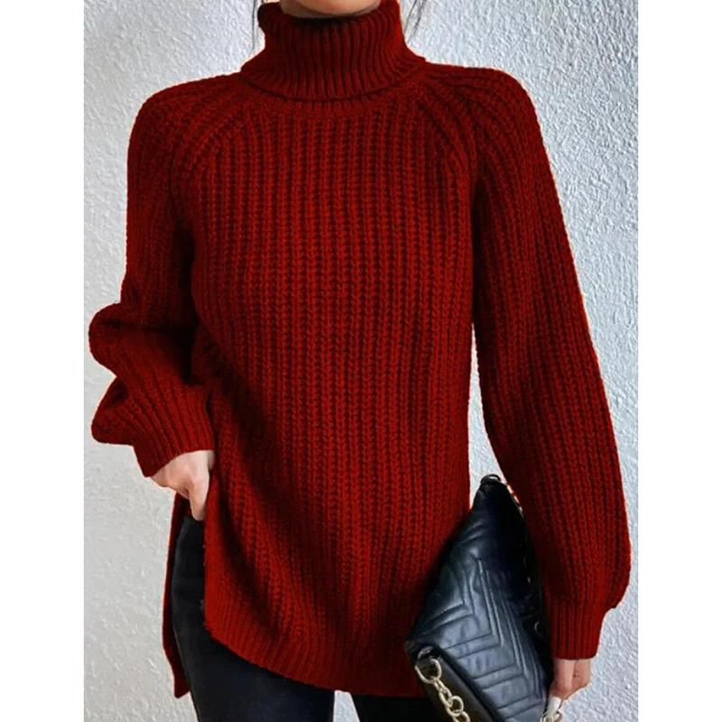 Jersey de cuello alto de algodón