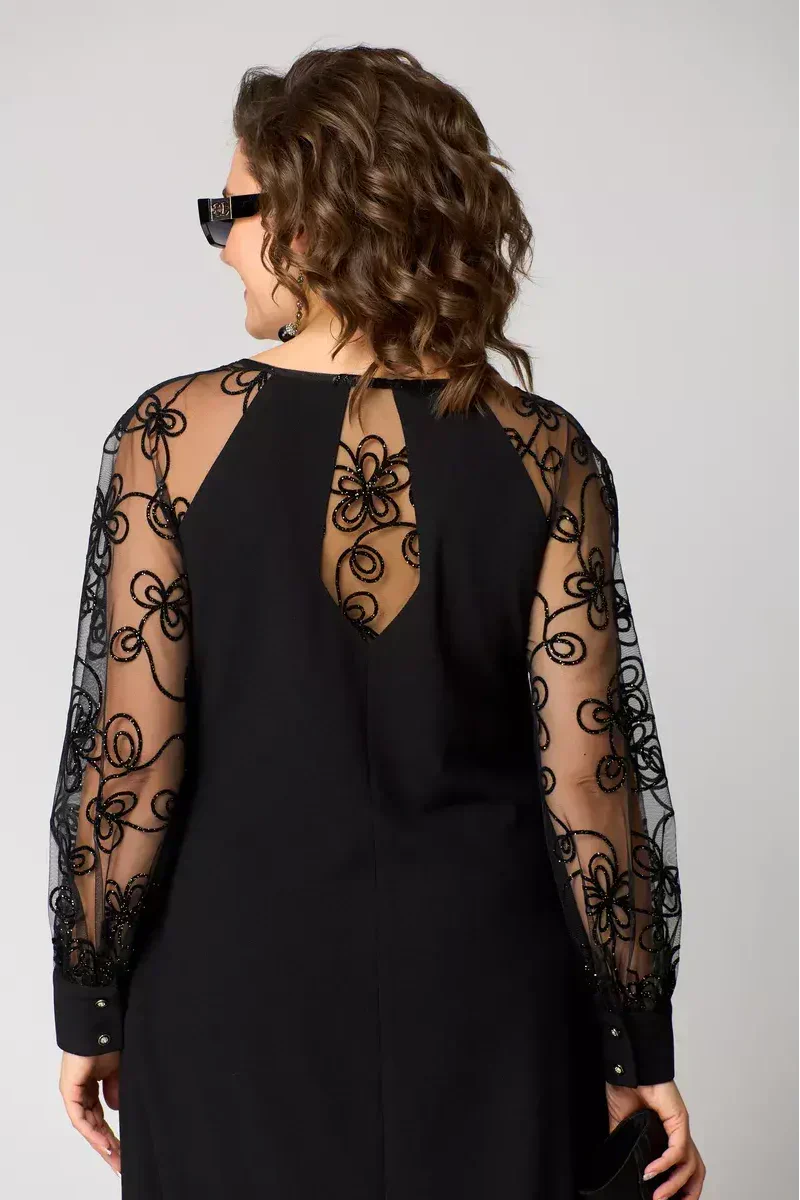 Gabrielle | Vestido elegante en negro y encaje