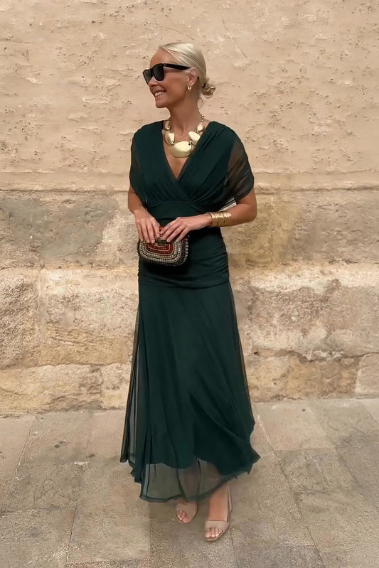 Louise | Elegante vestido largo de fiesta con escote en V
