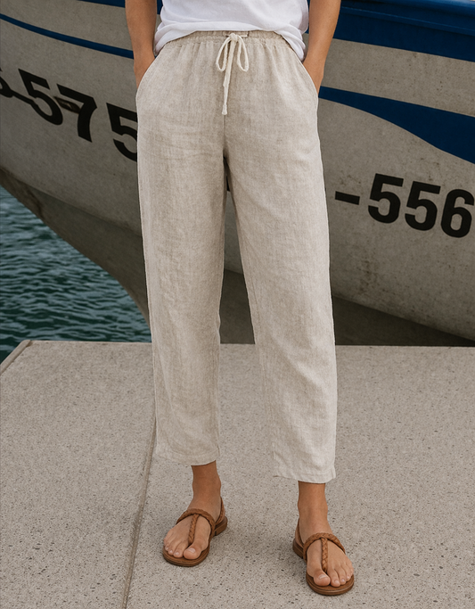 Natalia | Pantalones largos de mujer con cintura elástica