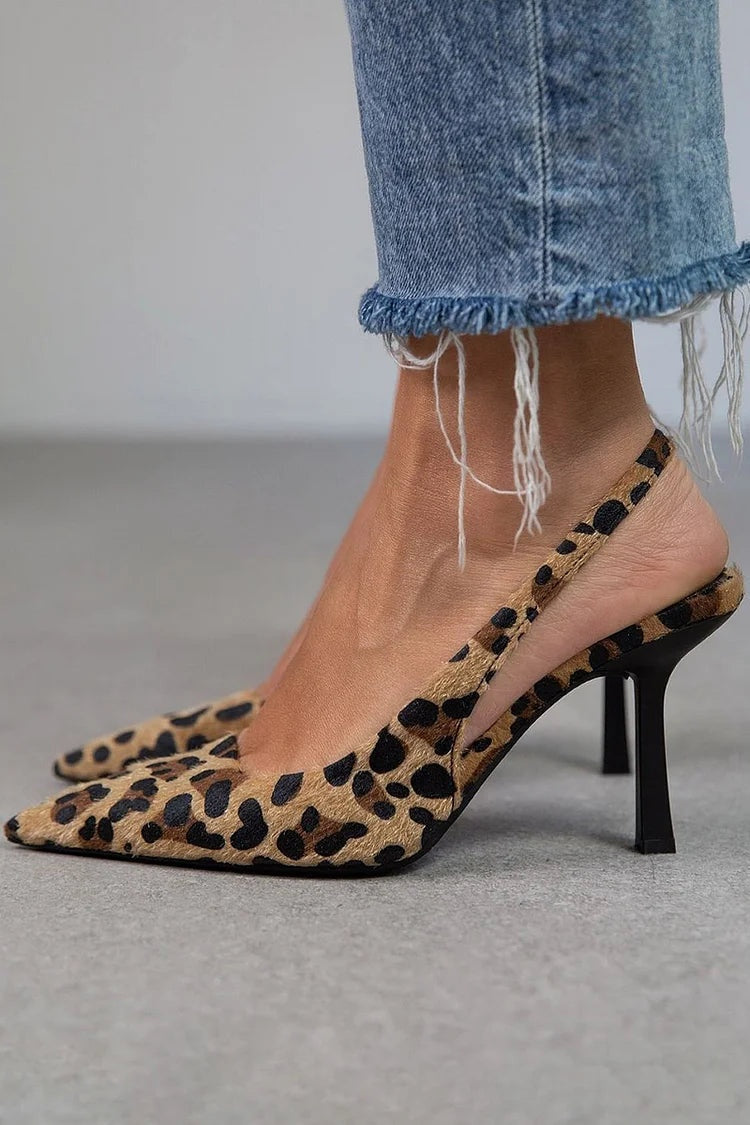 AVERY™ Zapatos de tacón con estampado de leopardo