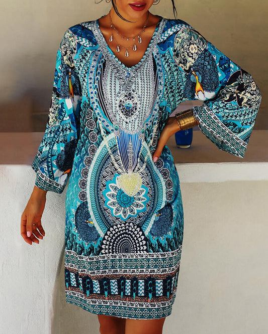 Maya – Vestido Boho Estampado de Verano