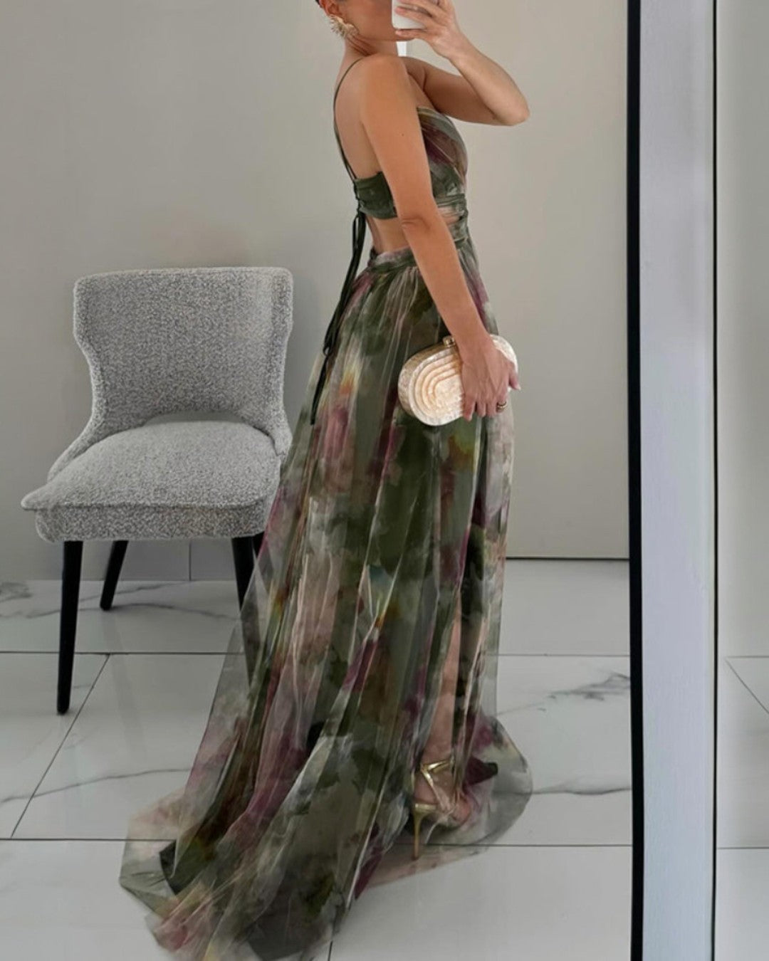 Gisela - Encantador vestido largo con estampado floral