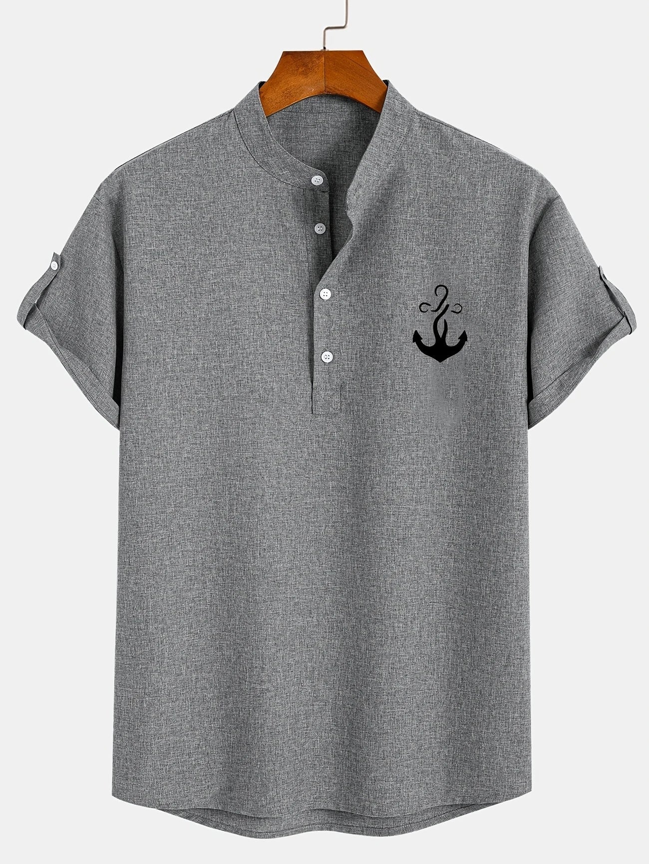 Leo™ | Elegante camisa de manga corta con cuello alto