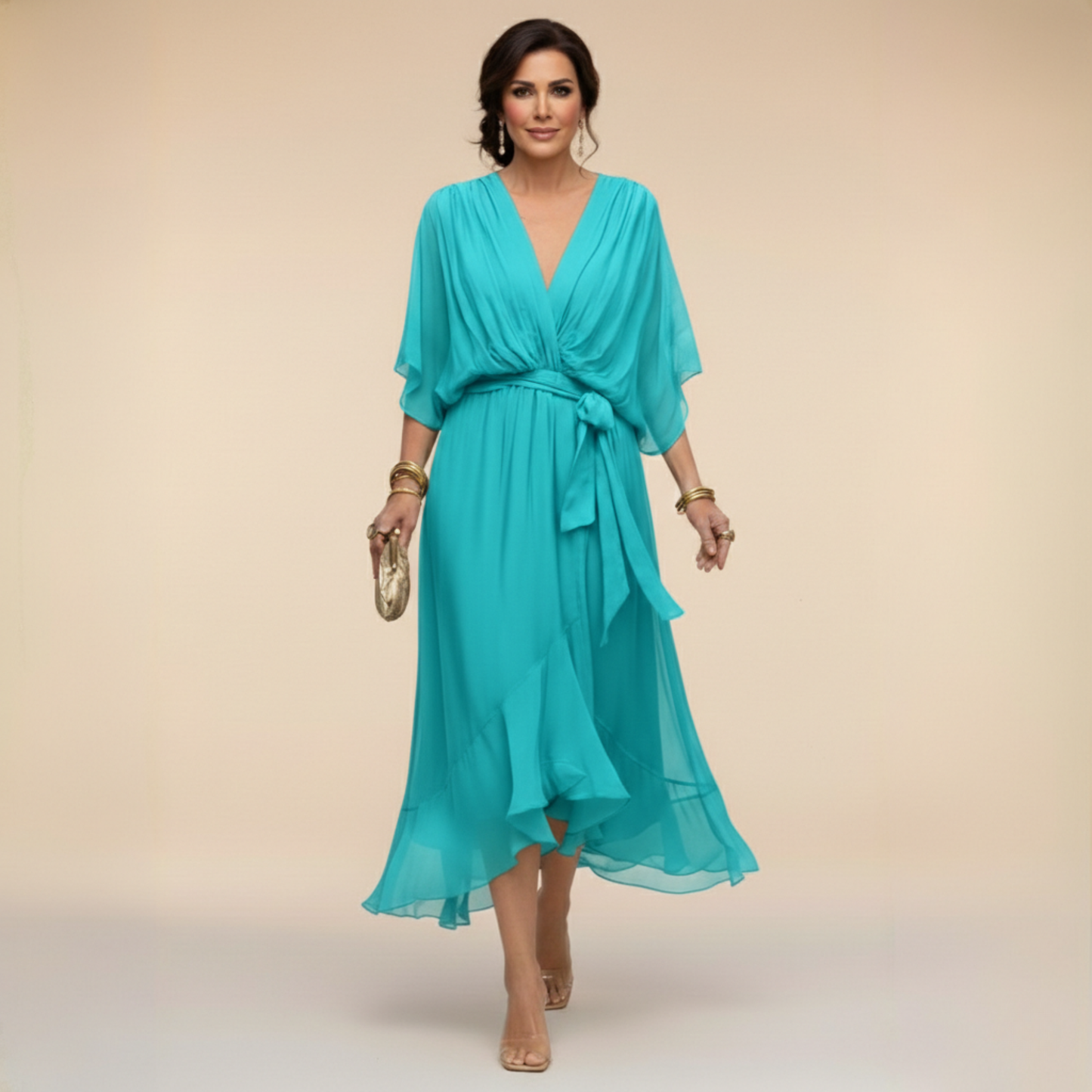 SONIA™ | VESTIDO DE CHIFFON CON ESCOTE EN V