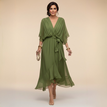 SONIA™ | VESTIDO DE CHIFFON CON ESCOTE EN V