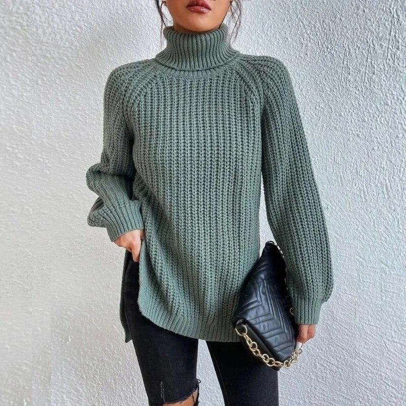 Jersey de cuello alto de algodón