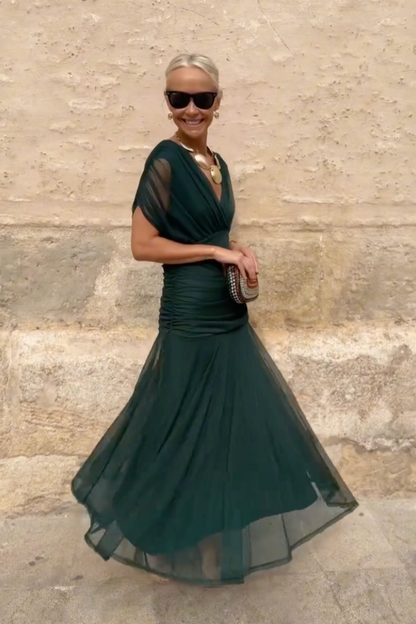 Louise | Elegante vestido largo de fiesta con escote en V