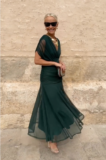 Louise | Elegante vestido largo de fiesta con escote en V