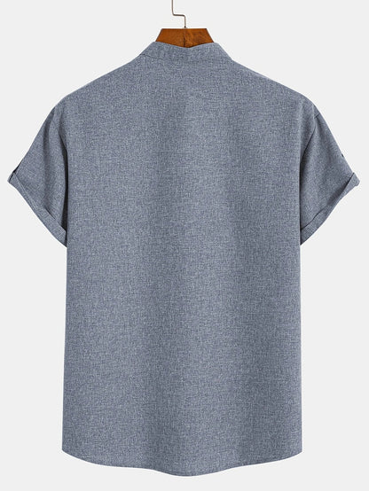 Leo™ | Elegante camisa de manga corta con cuello alto