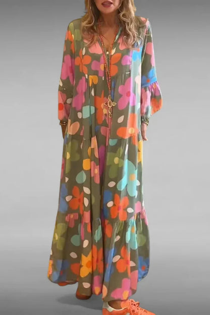 Flor | Vestido largo de corte relajado