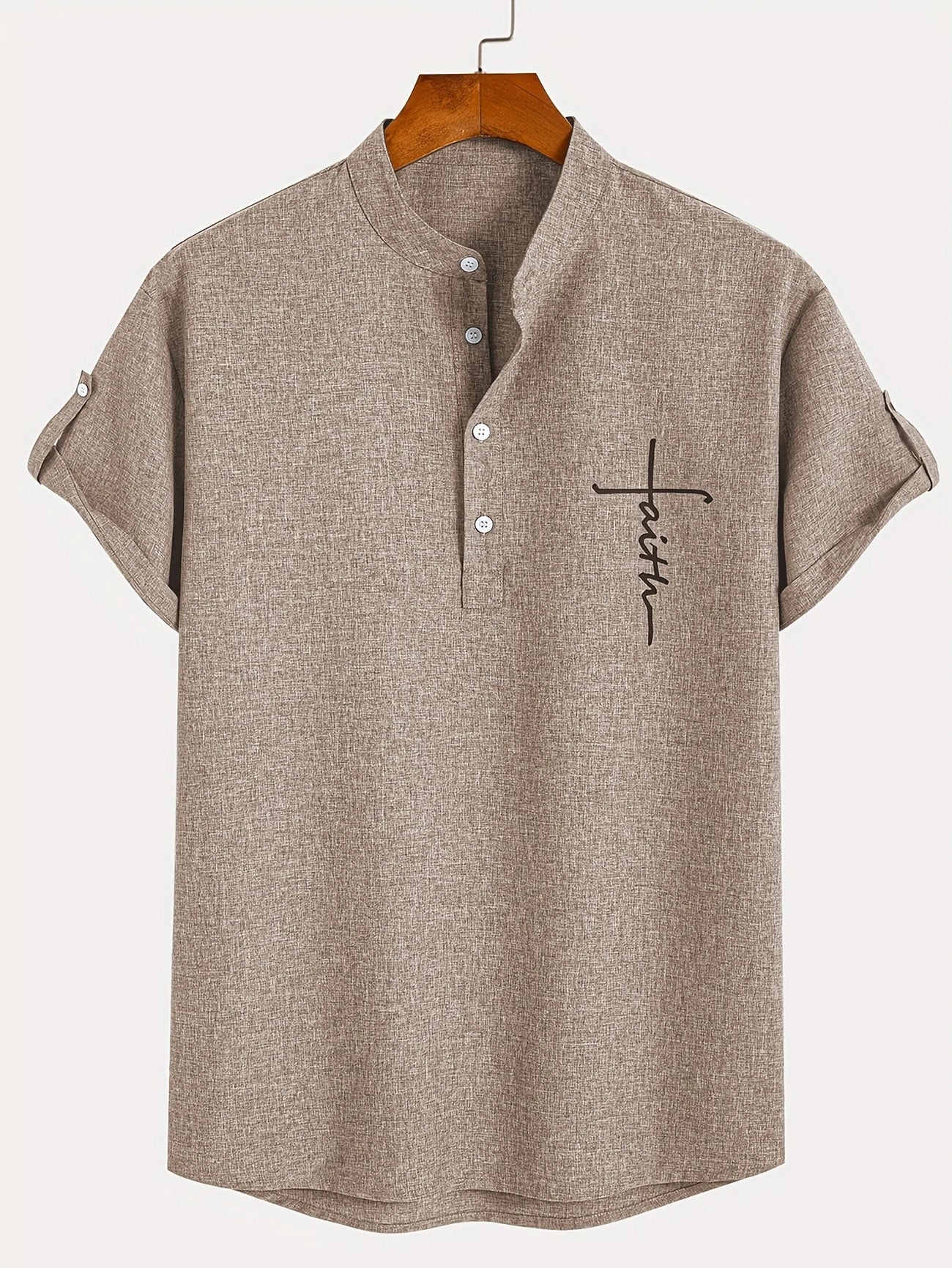 Leo™ | Elegante camisa de manga corta con cuello alto