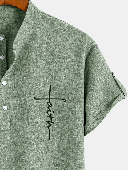 Leo™ | Elegante camisa de manga corta con cuello alto