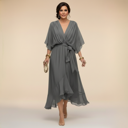 SONIA™ | VESTIDO DE CHIFFON CON ESCOTE EN V