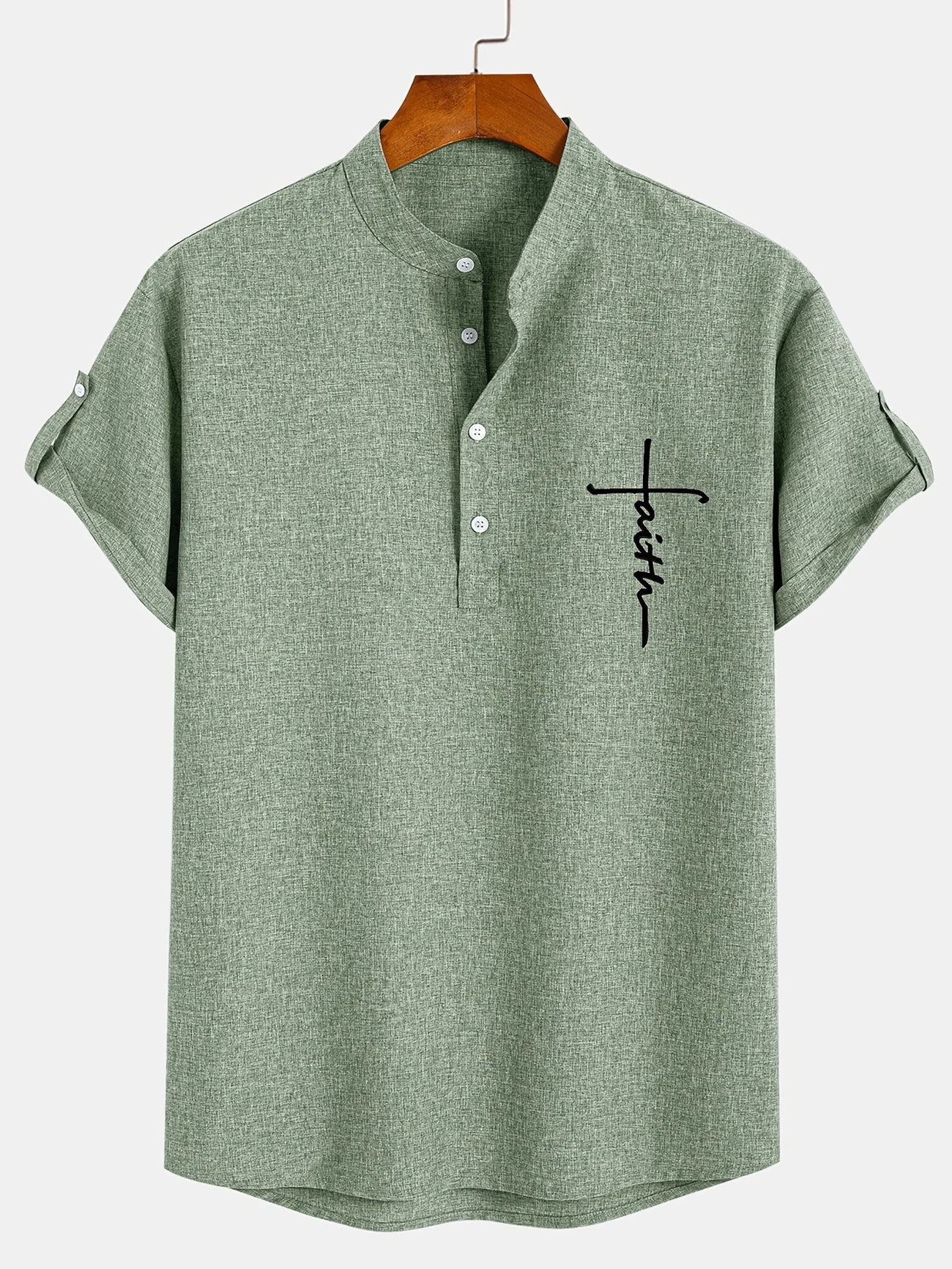 Leo™ | Elegante camisa de manga corta con cuello alto