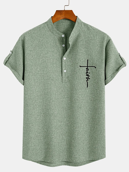 Leo™ | Elegante camisa de manga corta con cuello alto