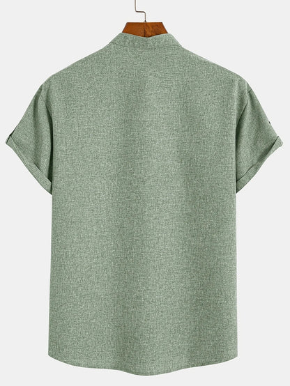 Leo™ | Elegante camisa de manga corta con cuello alto
