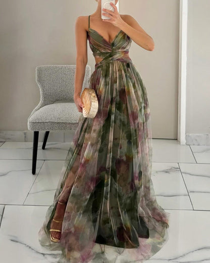 Gisela - Encantador vestido largo con estampado floral