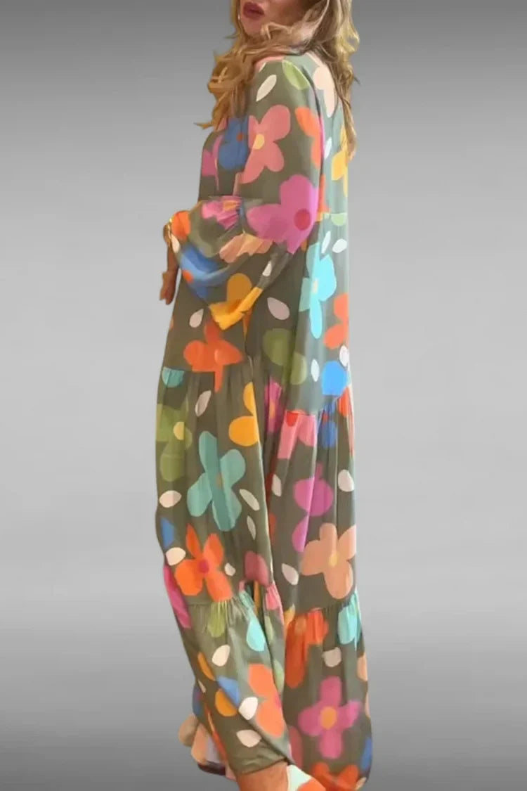 Flor | Vestido largo de corte relajado