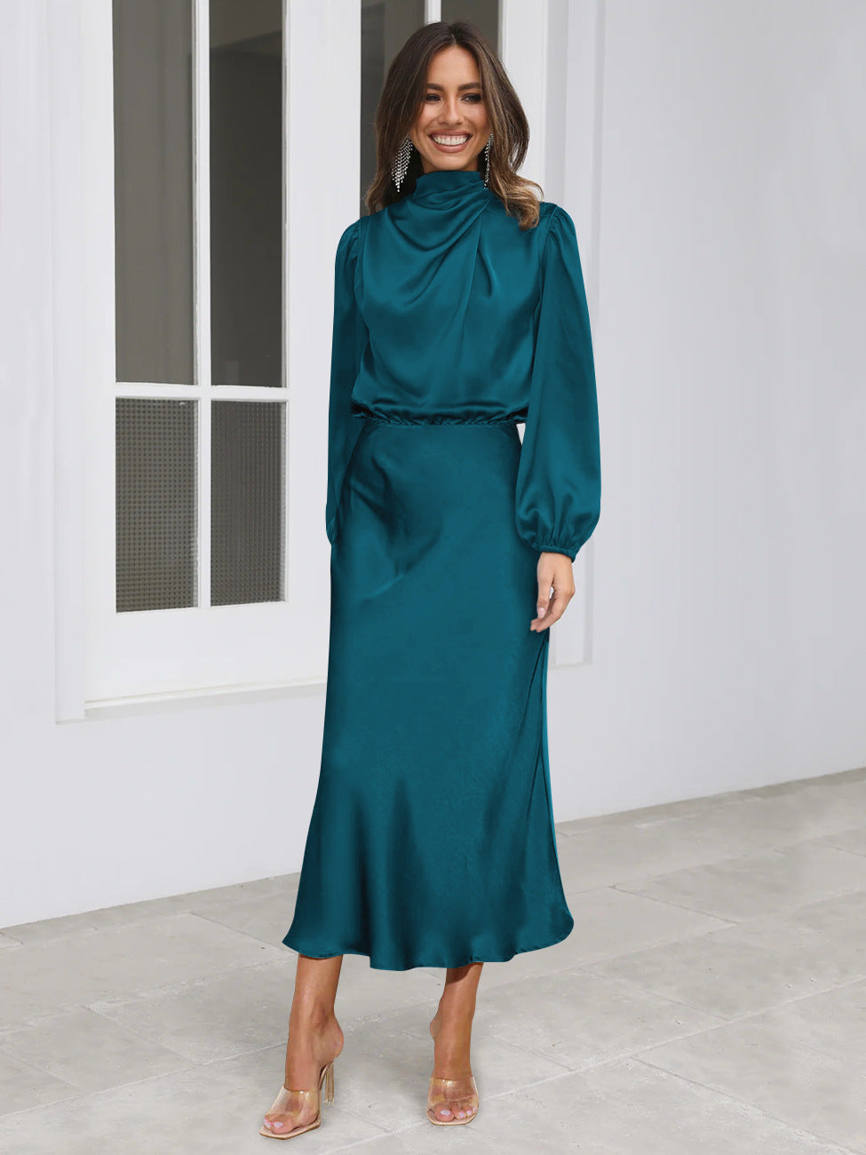 Danica – Vestido Elegante de Manga Larga