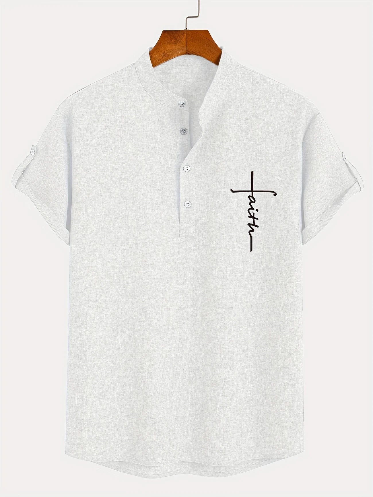 Leo™ | Elegante camisa de manga corta con cuello alto