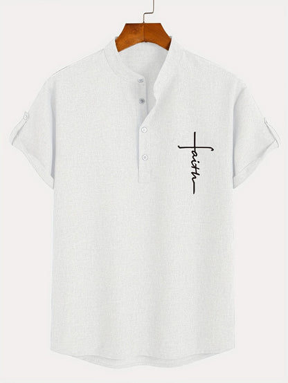 Leo™ | Elegante camisa de manga corta con cuello alto