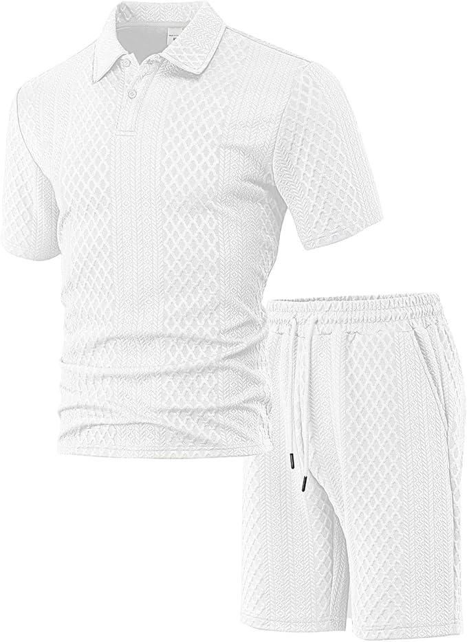 Conjunto Polo Texturizado con Shorts para Hombre – Set Casual de Verano