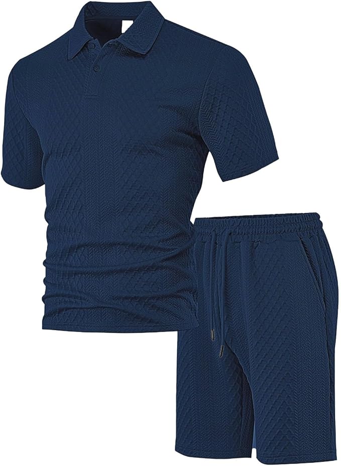 Alex - Conjunto Polo Texturizado con Shorts para Hombre – Set Casual de Verano