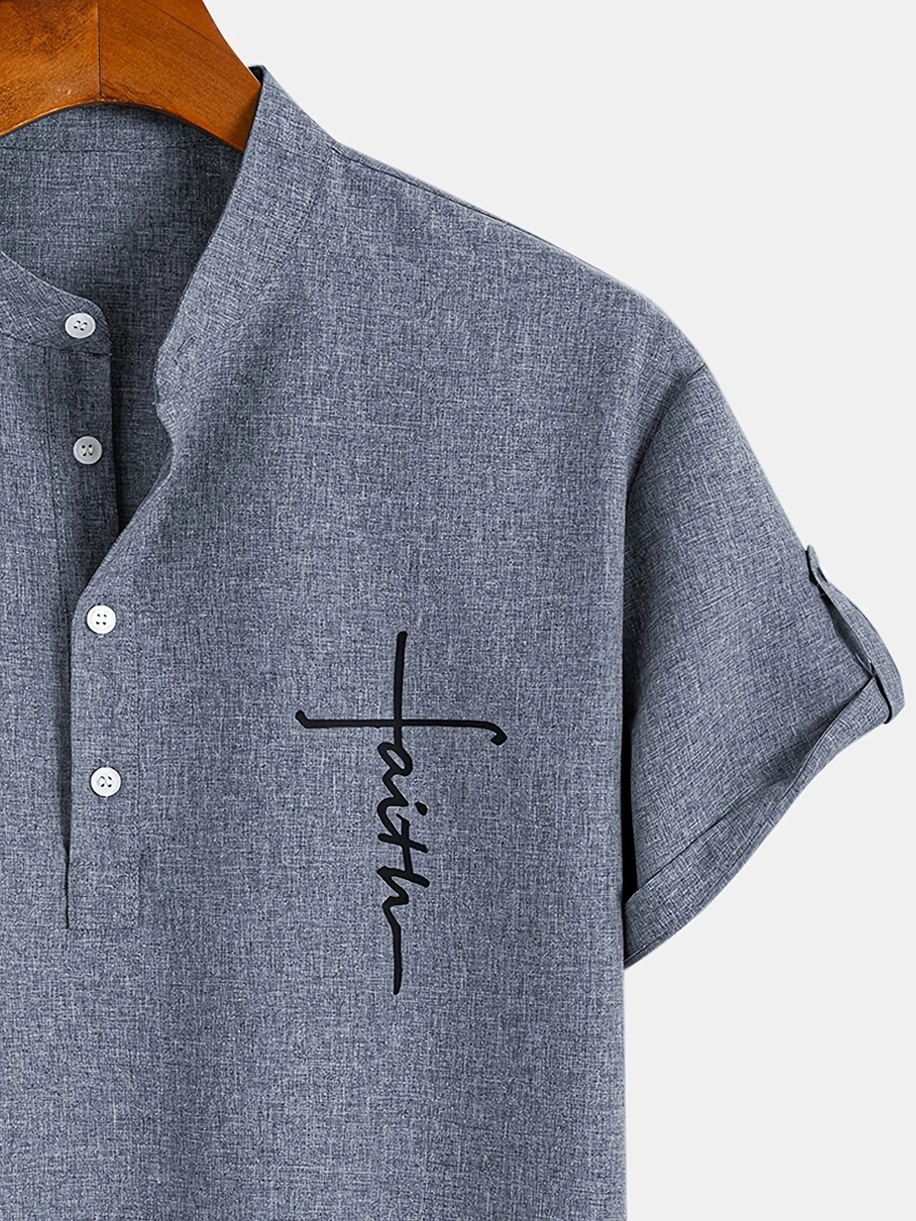 Leo™ | Elegante camisa de manga corta con cuello alto