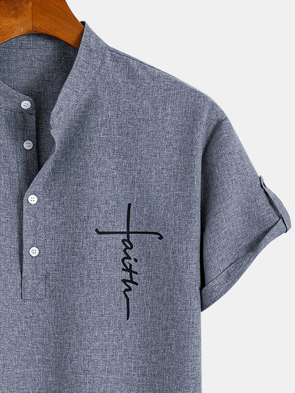 Leo™ | Elegante camisa de manga corta con cuello alto