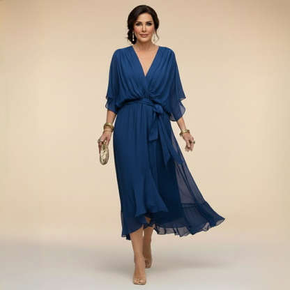 SONIA™ | VESTIDO DE CHIFFON CON ESCOTE EN V