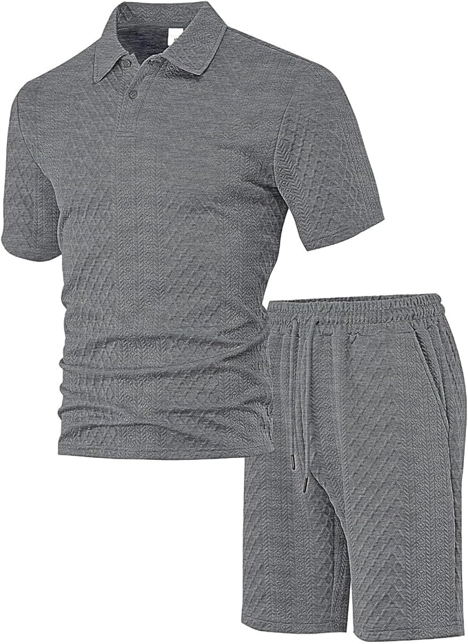 Conjunto Polo Texturizado con Shorts para Hombre – Set Casual de Verano