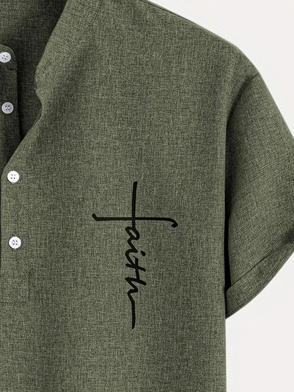 Leo™ | Elegante camisa de manga corta con cuello alto