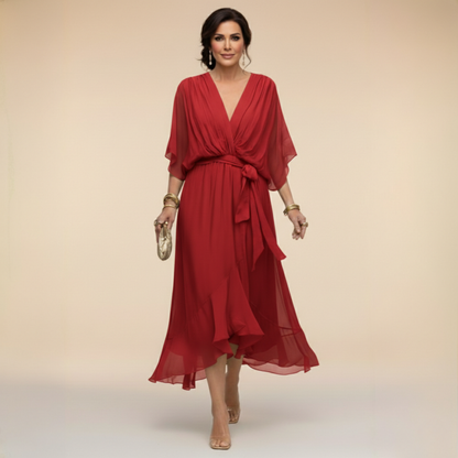 SONIA™ | VESTIDO DE CHIFFON CON ESCOTE EN V