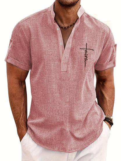 Leo™ | Elegante camisa de manga corta con cuello alto