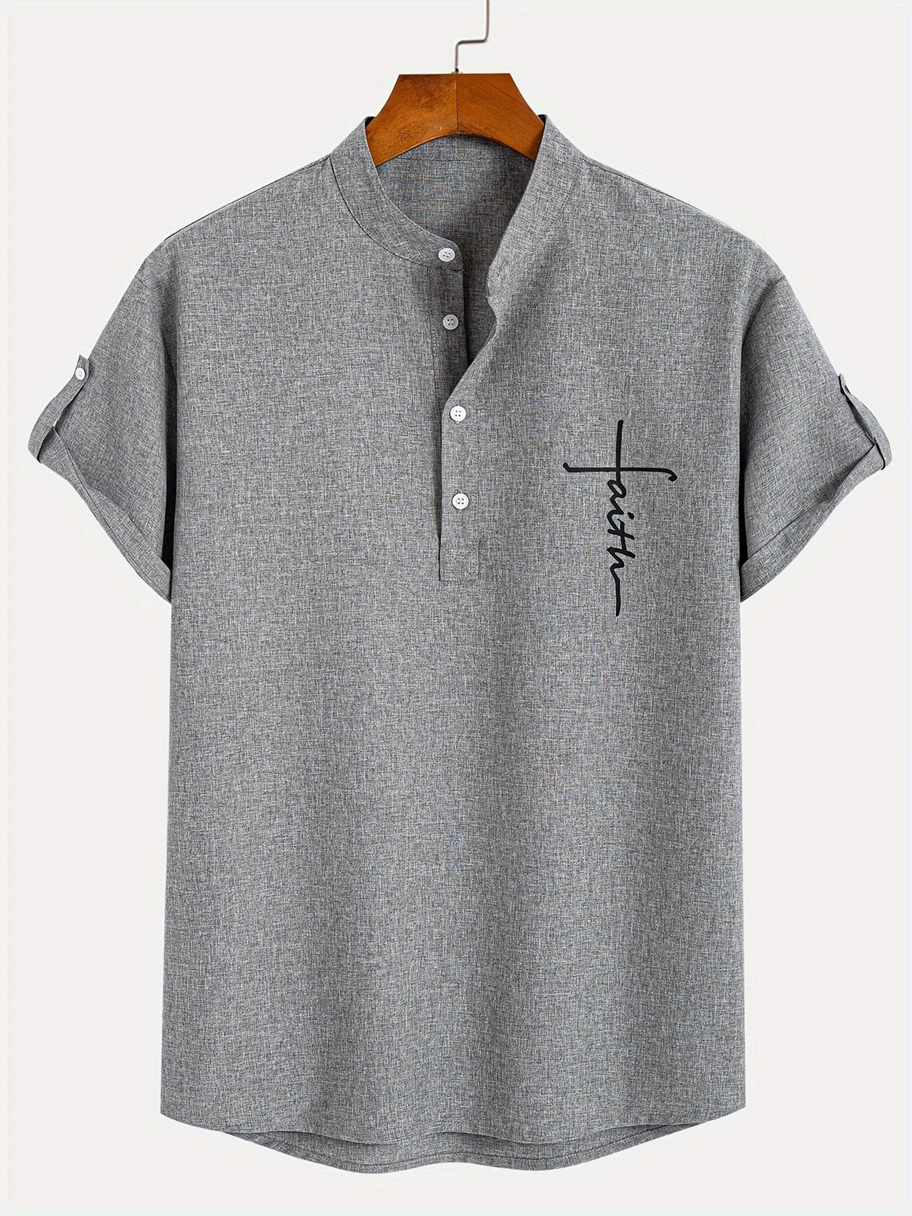 Leo™ | Elegante camisa de manga corta con cuello alto