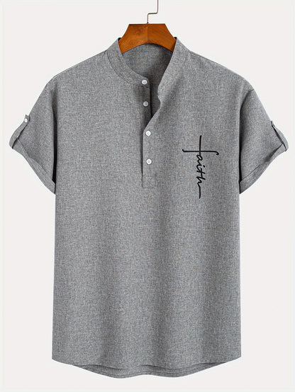 Leo™ | Elegante camisa de manga corta con cuello alto