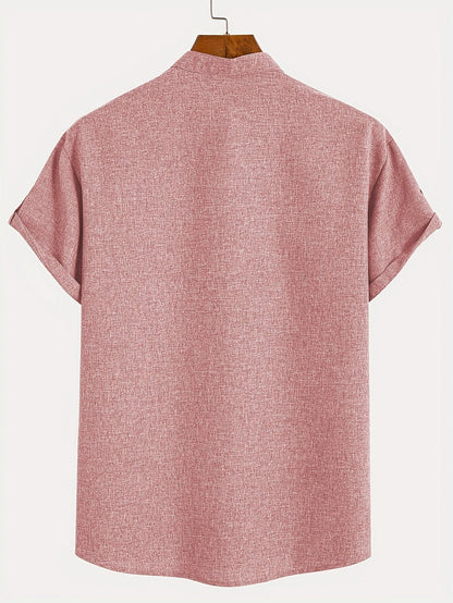 Leo™ | Elegante camisa de manga corta con cuello alto