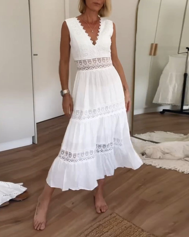 Aurora – Vestido Boho Elegante con Escote en V