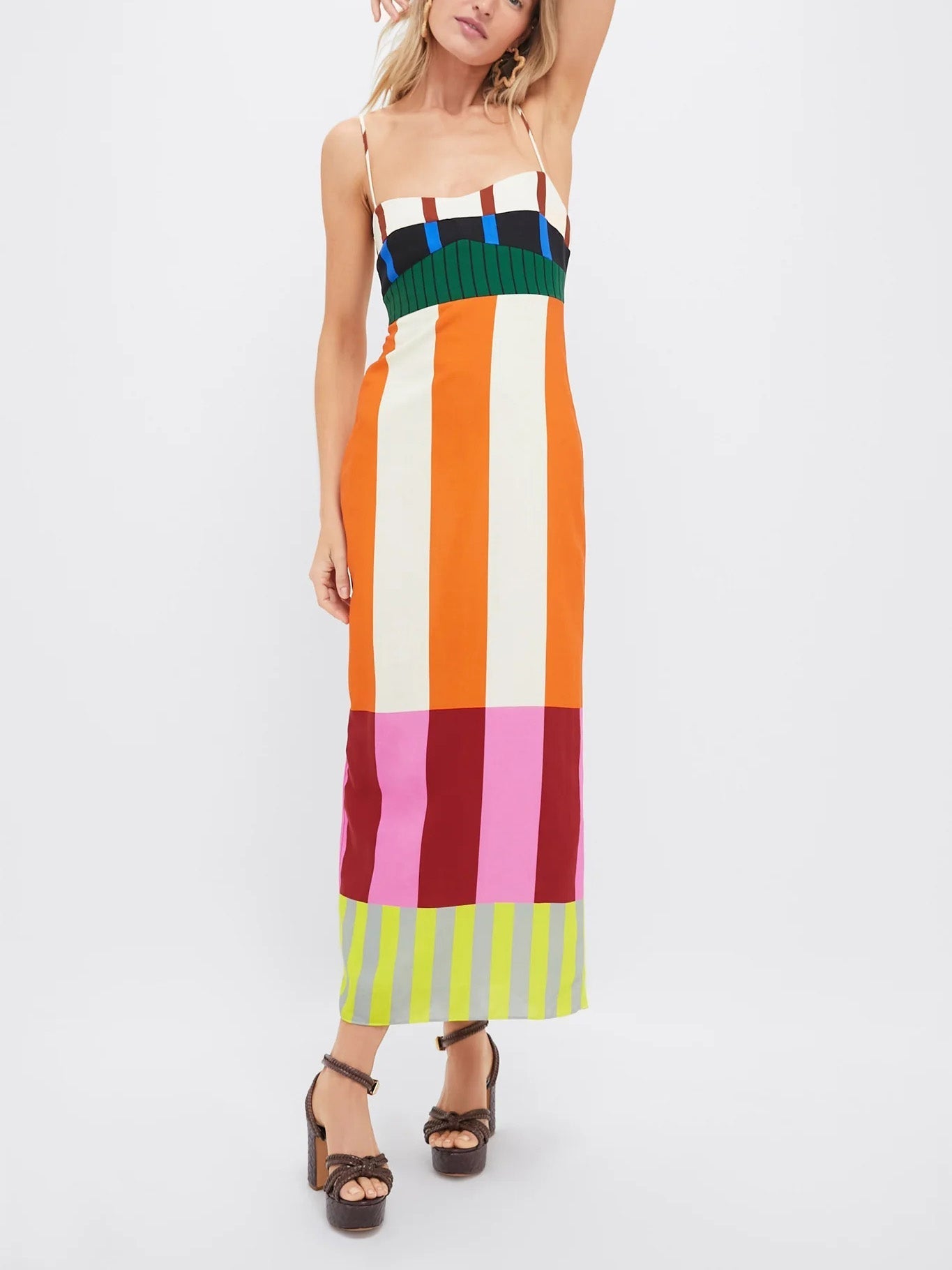 Paloma – Vestido Maxi Colorido de Rayas