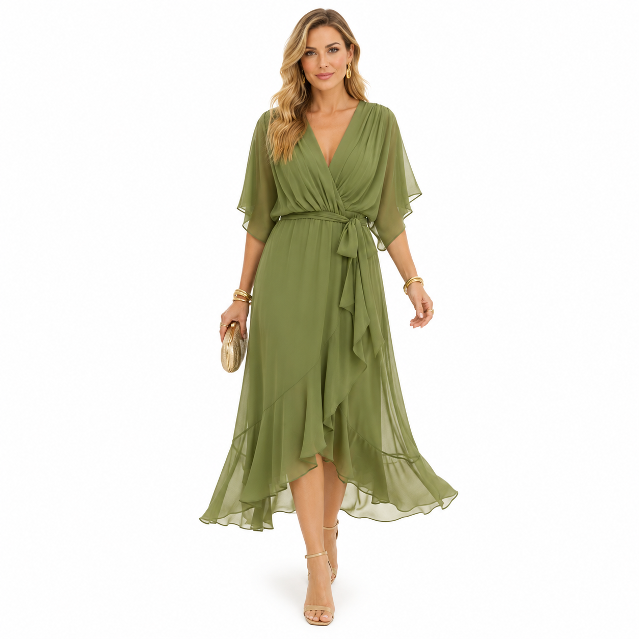 SONIA™ | VESTIDO DE CHIFFON CON ESCOTE EN V