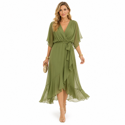 SONIA™ | VESTIDO DE CHIFFON CON ESCOTE EN V