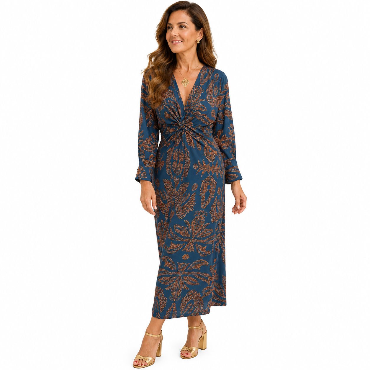 Isadora™ – Vestido Midi Elegante con Estampado de Encanto Atemporal