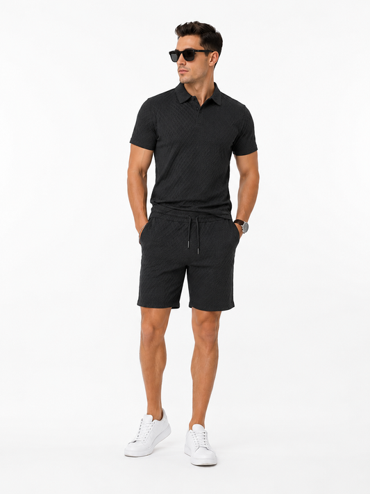 Alex - Conjunto Polo Texturizado con Shorts para Hombre – Set Casual de Verano