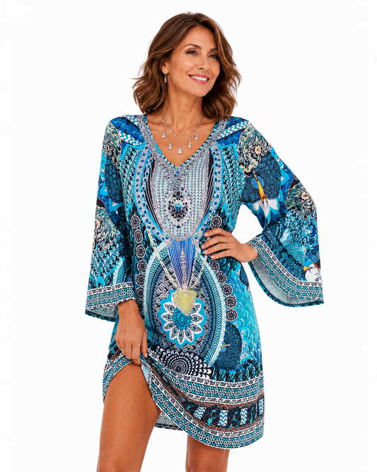 Maya – Vestido Boho Estampado de Verano