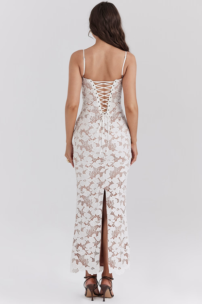 Evangeline – Vestido Maxi Bordado Elegante