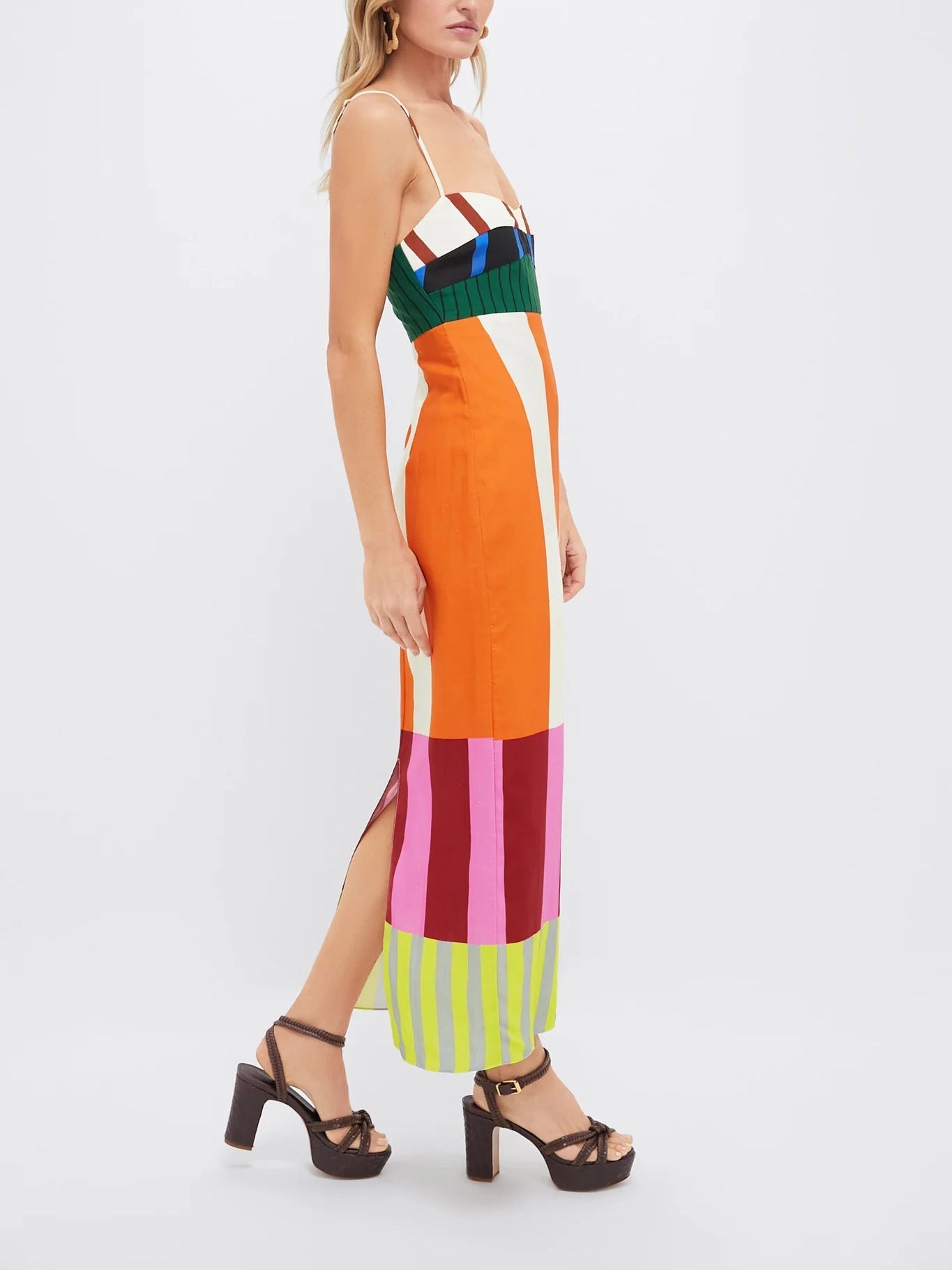 Paloma – Vestido Maxi Colorido de Rayas