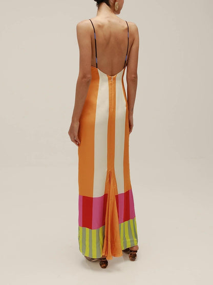 Paloma – Vestido Maxi Colorido de Rayas