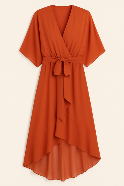Eliana – Vestido Elegante de Chiffon con Escote en V